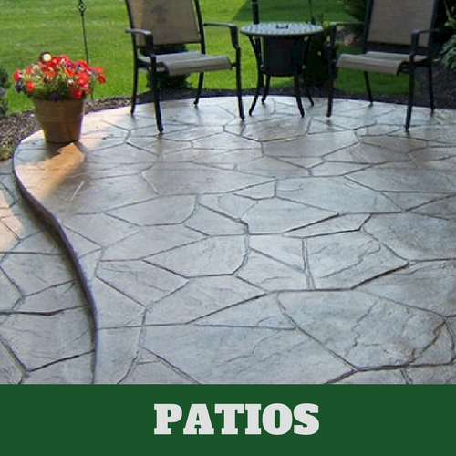 Residential patio in Danbury, Connecticut with a stamped finish.
